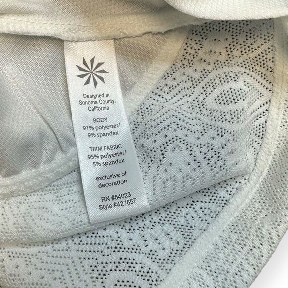 ATHLETA Women’s White Long Sleeve Lace-Back Performance Top Size Small - Picture 4 of 5